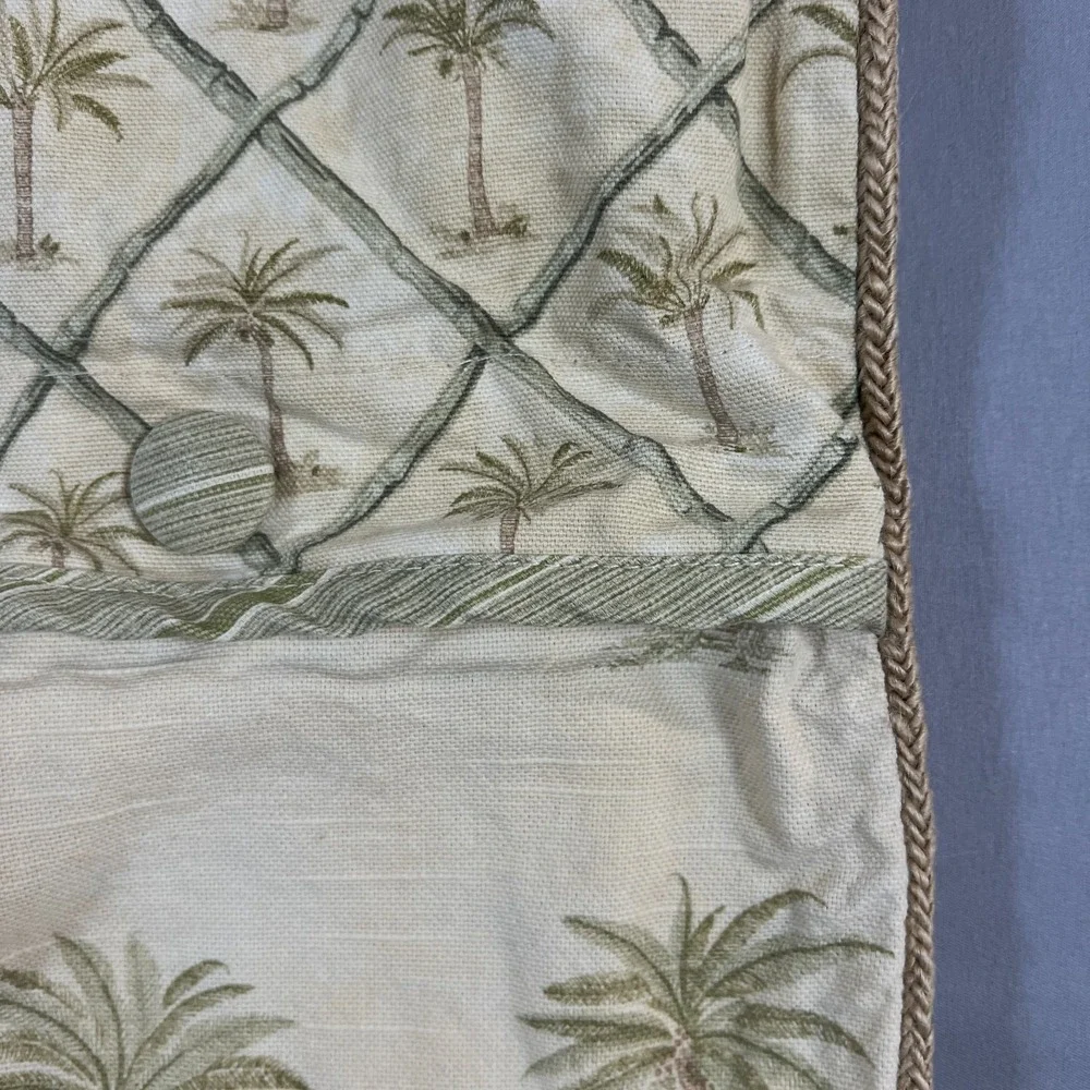 Waverly Tahiti Palm Tree Standard Pillow Shams Beige Embroidered Home Decoration